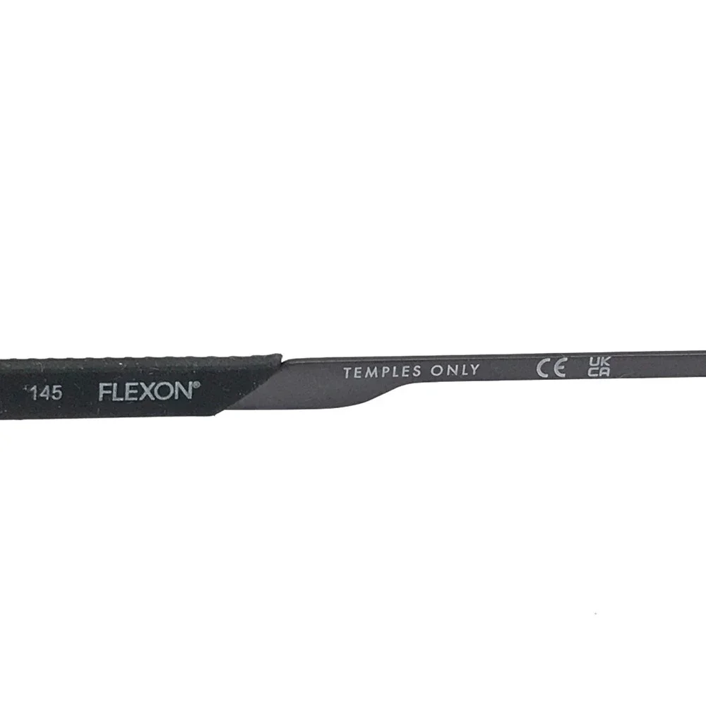 Flexon Eyeglasses Frames EP8021 001 Shiny Black Gray Rectangle 54-18-145
